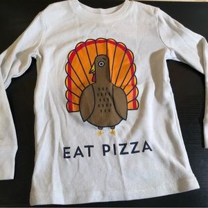 Jumping Beans Thanksgiving Turkey Eat Pizza Long Sleeve Shirt Size 6